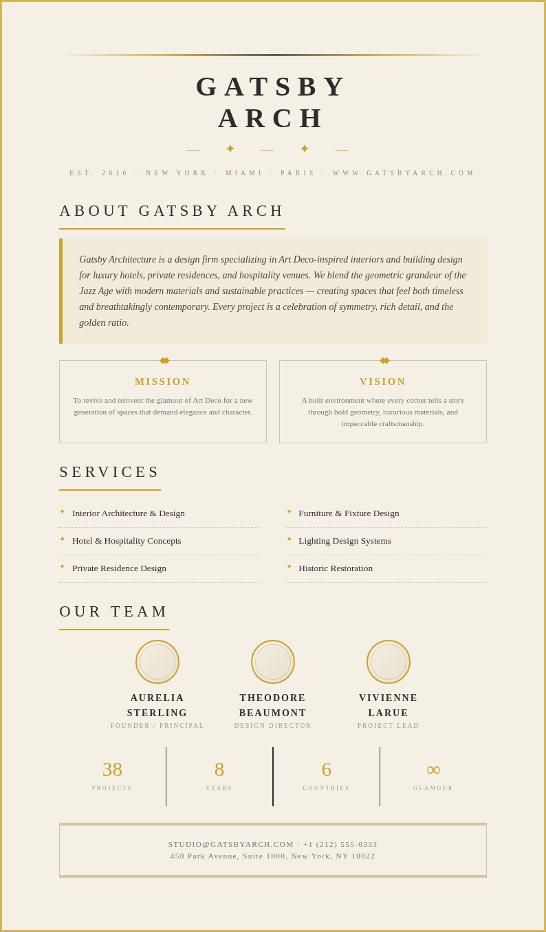 Art deco modern company profile